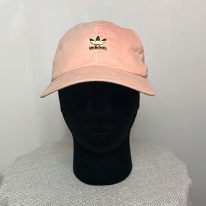 Adidas Gold Trefoil Logo Womens Pink Coral Adjustable Casual Hat Cap